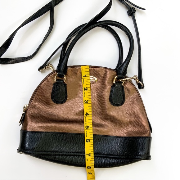Coach Dome Satchel Brown Black Metallic Crossbody Bag F36054 - Picture 7 of 9
